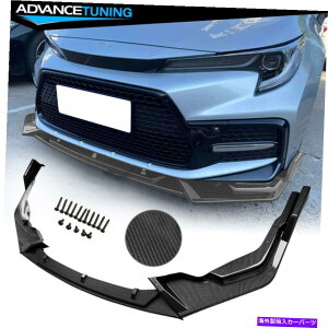 CO GAp[c 20-22g^J[SE XSE CX^Ctgbv3PCSJ[{t@Co[vg-PP Fits 20-22 Toyota Corolla SE XSE C Style Front Lip 3PCS Carbon Fiber Print - PP