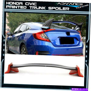 CO GAp[c tBbg16-21VrbN4D^CvRyCggNX|C[OXubNZ^[[bh Fits 16-21 Civic 4D Type-R Painted Trunk Spoiler Gloss Black Center & Rallye Red