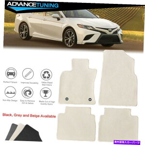海外製 エアロパーツ フィット18-22トヨタカムリナイロンカーフロアマットカーペットフロントリア4PCセット - ベージュ Fits 18-22 Toyota Camry Nylon Car Floor Mats Carpet Front Rear 4PC Set - Beige