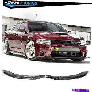 CO GAp[c tBbg15-22_bW[dSRTXLbgpbNCFLtgop[bvveN^[yA Fits 15-22 Dodge Charger SRT Scat Pack CFL Front Bumper Lip Protector Pair
