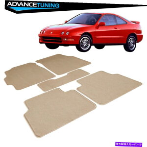 海外製 エアロパーツ 94-01 ACURAインテグラセダンフロアマットカーペットフロント&リアベージュナイロン5PC Fits 94-01 Acura Integra Sedan Floor Mats Carpet Front & Rear Beige Nylon 5PC