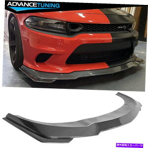 CO GAp[c tBbg15-22_bW[dSRT V3X^Ctgop[bvPPJ[{t@Co[vgCFL Fits 15-22 Dodge Charger SRT V3 Style Front Bumper Lip PP Carbon Fiber Print CFL