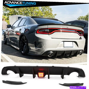 CO GAp[c 15-22[dSRTAfBt[U[V2GvoXtoXtoXLEDu[LCg Fits 15-22 Charger SRT Rear Diffuser V2 Apron Valance W/ Smoke LED Brake Light