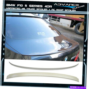 �C�O�� �G�A���p�[�c 11-16 BMW 5�V���[�YF10 4DR M5�X�^�C���g�����N + AC�X�^�C�����[�t�l�^�o�����h������ 11-16 BMW 5 Series F10 4Dr M5 Style Trunk + AC Style Roof Spoiler Unpainted ABS�y���s�A���i�z
