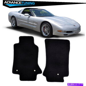 海外製 エアロパーツ フィット97-04シボレーコルベットクーペOEフィットメントカーフロアマットフロントブラックナイロン Fits 97-04 Chevy Corvette Coupe OE Fitment Car Floor Mats Front Black Nylon