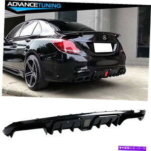 CO GAp[c 15-18xcW205 CNXC63 C63S AMG BX^COXubNAfBt[U[ Fits 15-18 Benz W205 C-Class C63 C63S AMG B Style Gloss Black Rear Diffuser