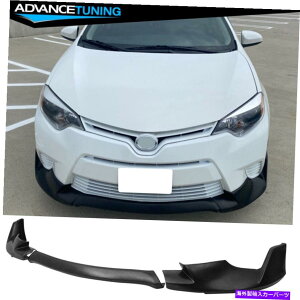 CO GAp[c tBbg14-16g^J[x[XL leftgop[`bvX|C[3pc -pu Fits 14-16 Toyota Corolla Base L LE Model Front Bumper Chin Lip Spoiler 3PC - PU