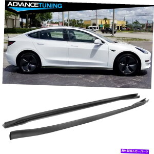 CO GAp[c tBbg17-22eXf3CRX^CTChXJ[ggPP-}bgubN Fits 17-22 Tesla Model 3 IKON Style Side Skirts Extension PP - Matte Black