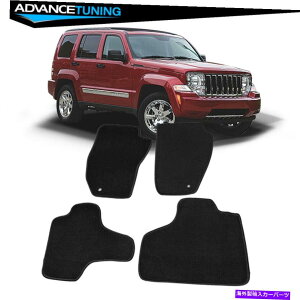 CO GAp[c tBbg08-13W[voeB4DRubNiCtgAJ[tA}bg4PCS Fits 08-13 Jeep Liberty 4Dr Black Nylon Front & Rear Car Floor Mats 4Pcs