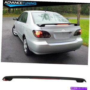 CO GAp[c tBbg03-08g^J[Z_OEX^CAgNX|C[EBOLEDu[LCg Fits 03-08 Toyota Corolla Sedan OE Style Rear Trunk Spoiler Wing LED Brake Light