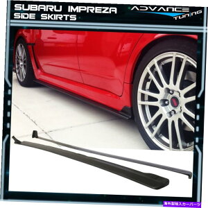 CO GAp[c tBbg08-14XoCvbTWRX STI S206X^CubNPUTChXJ[gfBt[U[bvX Fits 08-14 Subaru Impreza WRX STI S206 Style Black PU Side Skirts Diffusers Lips