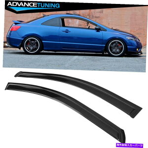 CO GAp[c tBbg06-11z_VrbNN[y2hAXANEBhEoCU[TCVF[h2PC Fits 06-11 Honda Civic Coupe 2-Door Slim Acrylic Window Visor Sun Rain Shade 2Pc