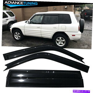 CO GAp[c 96-00g^RAV4 4hAXANEBhEoCU[TCK[h-4PCS Fits 96-00 Toyota RAV4 4-Door Slim Acrylic Window Visors Sun Rain Guard - 4PCS