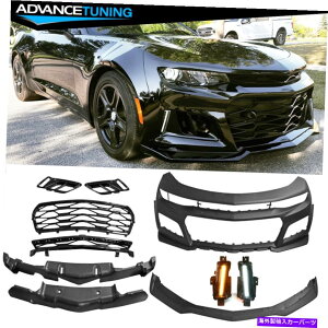 CO GAp[c 16-20V{[J}ZLIX^Ctgop[Jo[ + DRLtHOCgNA2PCS Fits 16-20 Chevy Camaro ZLI Style Front Bumper Cover + DRL Fog Lights Clear 2Pcs