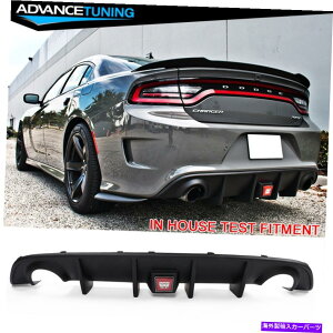 海外製 エアロパーツ フィット15-22ダッジ充電器SRTリアバンパーディフューザーバランス付きLED第3ブレーキランプ付き Fits 15-22 Dodge Charger SRT Rear Bumper Diffuser Valance W/ LED 3rd Brake Lamp