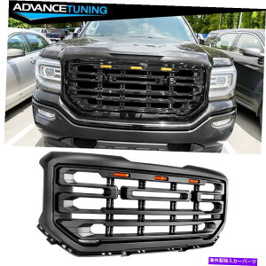 CO GAp[c 16-19 GMCVG1500tgOOK[h}bgubN Fits 16-19 GMC Sierra 1500 Front Grille Grill Guard Matte Black