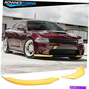 CO GAp[c tBbg15-22_bW[dSRTXLbgpbNtgop[bvXvb^[veN^[yA Fits 15-22 Dodge Charger SRT Scat Pack Front Bumper Lip Splitter Protector Pair