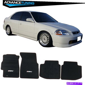 CO GAp[c 96-00z_VrbNN[yEKStgAiCtA}bgJ[ybg4PC Fits 96-00 Honda Civic Coupe EK Logo Front Rear Nylon Floor Mats Carpet 4PC