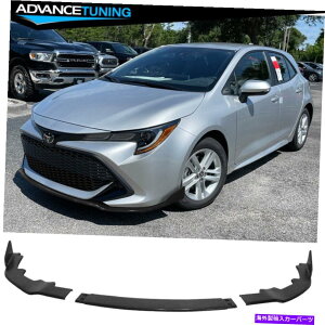 CO GAp[c tBbg19-22g^J[nb`obNTSX^Ctgop[bvX|C[3PCS -PU Fits 19-22 Toyota Corolla Hatchback TS Style Front Bumper Lip Spoiler 3PCs - PU