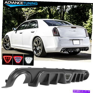 CO GAp[c 12-14NCX[300 SRTAfBt[U[op[bvoXƃX[NLEDvt Fits 12-14 Chrysler 300 SRT Rear Diffuser Bumper Lip Valance with Smoke LED Lamp