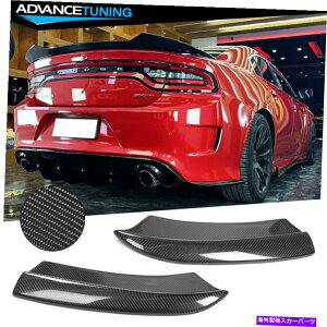 CO GAp[c tBbg15-22_bW[d탊Aop[TChGvXpbgoX-CFJ[{t@Co[ Fits 15-22 Dodge Charger Rear Bumper Side Apron Spat Valance - CF Carbon Fiber
