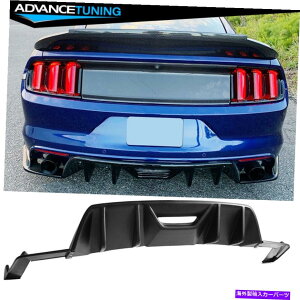 海外製 エアロパーツ フィット15-17フォードマスタングクーペコンバーチブルhn pp 4 quad shark finsリアディフューザー Fits 15-17 Ford Mustang Coupe Convertible HN PP 4 Quad Shark Fins Rear Diffuser