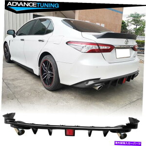 CO GAp[c 18-22g^JAop[fBt[U[w/ 3rdu[LCg`bvOXubN Fits 18-22 Toyota Camry Rear Bumper Diffuser w/ 3RD Brake Light Tip Gloss Black