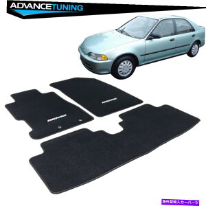 CO GAp[c tBbg01-05z_VrbNEM2SOEtA}bgtgAubNiC Fits 01-05 Honda Civic EM2 Logo OE Floor Mats Front Rear Black Nylon