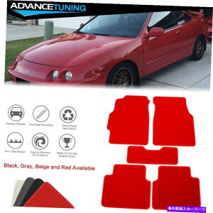 CO GAp[c tBbg94-01ALCeOJ[tA}bgCi[tgAiCbhJ[ybg5pc Fits 94-01 Acura Integra Car Floor Mats Liner Front & Rear Nylon Red Carpet 5PC