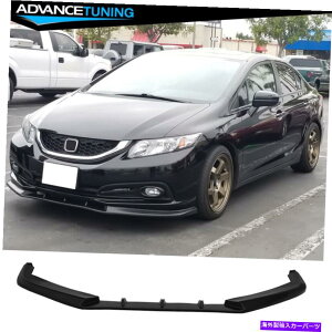 CO GAp[c tBbg13-15z_VrbNZ_4DRCRV3X^CPUtgop[bv Fits 13-15 Honda Civic Sedan 4Dr IKON V3 Style PU Front Bumper Lip