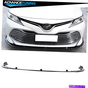 CO GAp[c 18-20g^JX^Ctgop[bvX|C[OXubN-PP Fits 18-20 Toyota Camry LE Style Front Bumper Lip Spoiler Gloss Black - PP