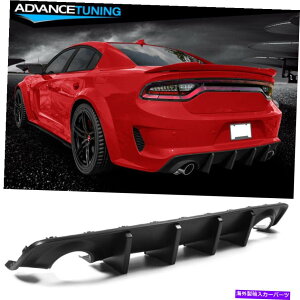 CO GAp[c 20-22[d탏Ch{fBCRX^CAop[fBt[U[PP-}bgubN Fits 20-22 Charger Widebody IKON Style Rear Bumper Diffuser PP - Matte Black