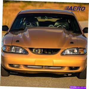 CO GAp[c 3 "JEMo܃X^C94-98tH[h}X^Opt@Co[OXt[h-aero- 3" Cowl Heat Extractor Style Fiberglass Hood for 94-98 Ford Mustang - AERO -