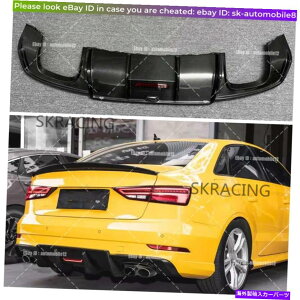 CO GAp[c AEfBS3 A3 Sline 2017-2020ɓKĂ郊Aop[fBt[U[bvX|C[J[{t@Co[tBbg Rear Bumper Diffuser Lip Spoiler Carbon Fiber Fit For Audi S3 A3 SLINE 20