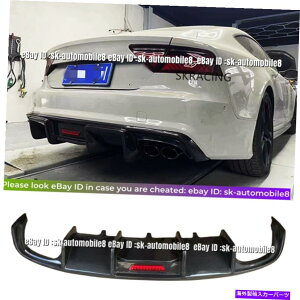 CO GAp[c AEfBA7 SCS7 2016-2018J[{t@Co[Aop[fBt[U[l^oLbg For Audi A7 S Line S7 2016-2018 Carbon Fiber Rear Bumper Diffuser Spoiler Kit