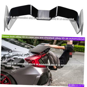 �C�O�� �G�A���p�[�c �z���_�V�r�b�N2016-2020�V���o�[+�u���b�N���A�X�|�C���[�K���E�B���O�e�[���E�B���O1x For Honda Civic 10Th 2016-2020 Silver+Black Rear Spoiler Gull Wing Tail Wing 1X�y���s�A���i�z