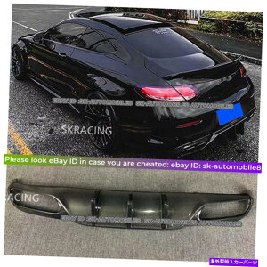 �C�O�� �G�A���p�[�c Benz W205 C63 C63S AMG�N�[�y�p�̃J�[�{���t�@�C�u�r�b�O�t�B�����A�o���p�[�f�B�t���[�U�[15-18 Carbon Fibe Big Fins Rear Bumper Diffuser For Benz W205 C63 C63S AMG Coupe 15-18