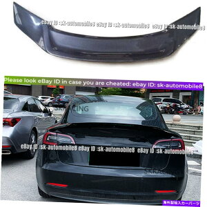 CO GAp[c {̃J[{t@Co[gNbhX|C[EBORX^C2017-2022eXf3ɓK܂ Real Carbon Fiber Trunk Lid Spoiler Wing R Style Fits 2017-2022 Tesla Model 3