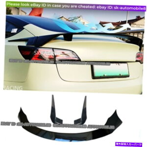 CO GAp[c eXf3 17-22X|C[EBOptH[}XJ[{t@Co[AgNbvLbg For Tesla Model 3 17-22 Spoiler Wing Performance Carbon Fiber Rear Trunk Lip Kit