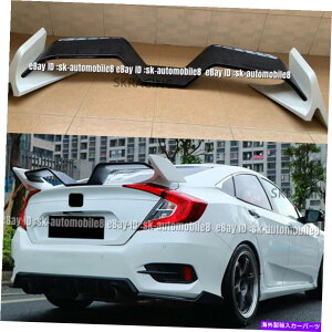 CO GAp[c z_VrbN2016-2021Z_zCgAX|C[e[bvEBOo[KEBO For Honda Civic 2016-2021 Sedan White Rear Spoiler Tail Lip Wing Bar Gull wing