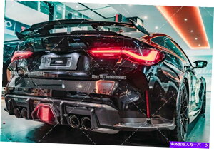 CO GAp[c BMW G82 G83 M4 2021-2022AJ[{Aop[fBt[U[bvX|C[W/LEDɓK Fits BMW G82 G83 M4 2021-2022 Real Carbon Rear Bumper Diffuser Lip Spoiler W/Led