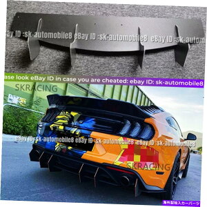 海外製 エアロパーツ フィット18-21フォードマスタングGT500カーボンファイバーリアバンパーリップディフューザーネタバレ3PC Fits 18-21 Ford Mustang GT500 Carbon Fiber Rear Bumper Lip Diffuser Spoiler 3PC