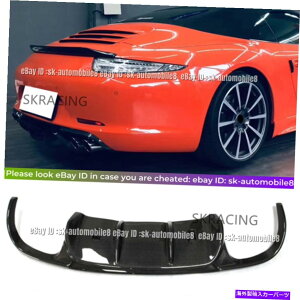 CO GAp[c 2012N2015Ñ|VF911 991.1̃J[{t@Co[Aop[fBt[U[X|C[bv Carbon Fiber Rear Bumper Diffuser Spoiler Lip For 2012-2015 Porsche 911 991.1