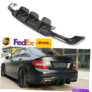 �C�O�� �G�A���p�[�c �����Z�f�X�x���cW204 C63 AMG 12-15���A�o���p�[�f�B�t���[�U�[���b�v�J�[�{���t�@�C�o�[���t�B�b�g For Mercedes Benz W204 C63 AMG 12-15 Rear Bumper Diffuser Lip Carbon Fiber Refit