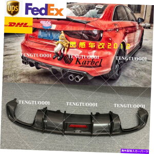 �C�O�� �G�A���p�[�c �A�E�f�BA3��X���C���Z�_��13-19�J�[�{���t�@�C�o�[���A�f�B�t���[�U�[�X�|�C���[K�X�^�C�� For Audi A3 Non Sline Sedan 13-19Carbon Fiber Rear Diffuser Spoiler K Style