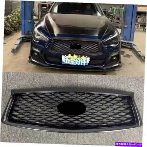 �C�O�� �G�A���p�[�c 2018-2020�̃J�[�{���t�@�C�o�[���b�N�C���t�B�j�e�BQ50�t�����g�o���p�[�A�b�p�[�O���� CARBON FIBER LOOK ABS FOR 2018-2020 INFINITI Q50 FRONT BUMPER UPPER GRILLE�y���s�A���i�z