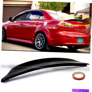 �C�O�� �G�A���p�[�c 08-15�����T�[EVO x 10����̂��鍕��RS�X�^�C�����A�_�b�N�g�����N�E�B���O���b�v�X�|�C���[ For 08-15 Lancer EVO X 10 Glossy Black RS Style Rear Duck Trunk Wing Lip Spoiler