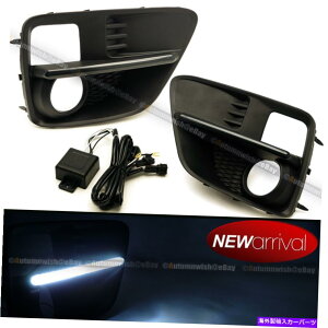 CO GAp[c 15-16 WRX STI}bgdグABStHOCgJo[w/X[NYzCgLED DRL Fit 15-16 WRX STI Matte Finish ABS Fog Light cover w/ Smoke Lens White LED DRL
