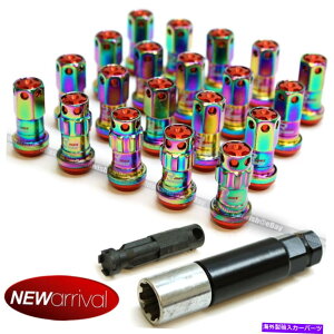 CO GAp[c q_Cm12 x 1.5 mmlINԂGhX`[OibgZbg20 For Hyundai M12 X 1.5 mm Neo Chrome Red Closed End Steel Lug Nuts Set Of 20