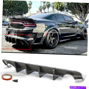 CO GAp[c 15-22[dSRTCh{fB}bguNAop[fBt[U[V[NbvX|C[ For 15-22 Charger SRT Widebody Matte BLK Rear Bumper Diffuser Shark Lip Spoiler